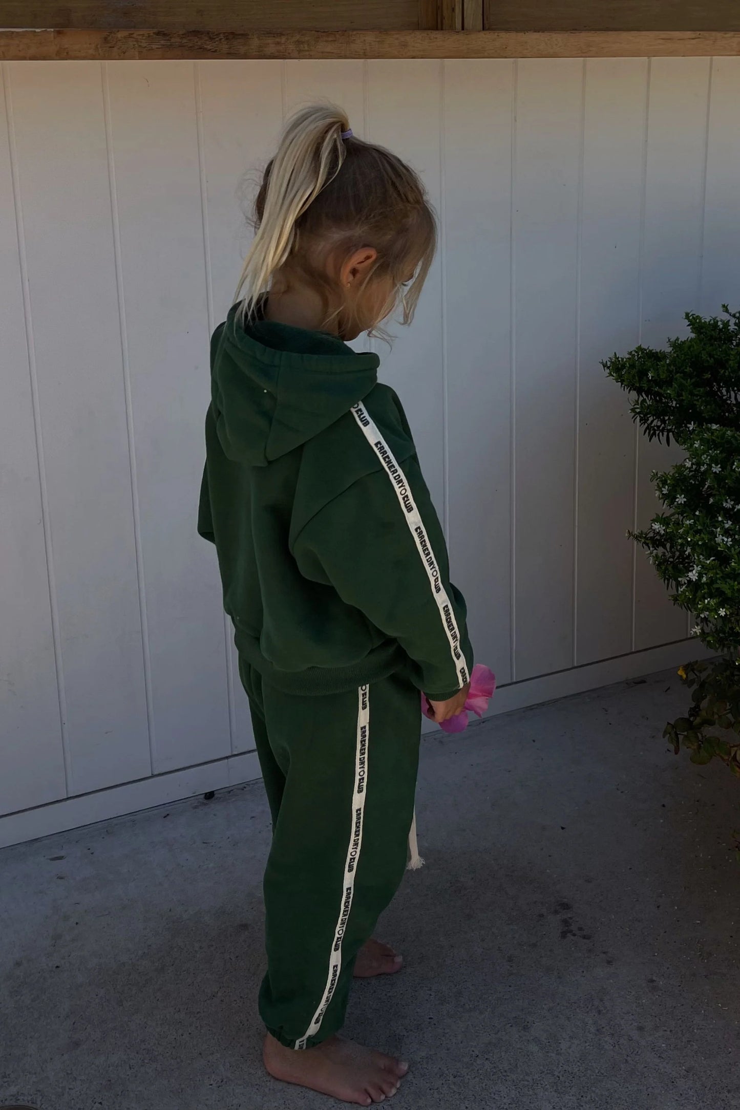CRACKER DAY CLUB Kids Cloud Racer Hoodie | Forest