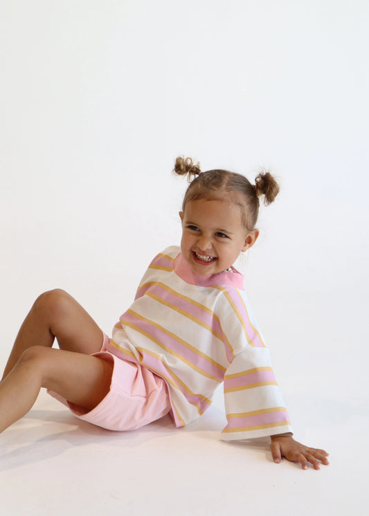 SKY AND BLEU Signature Shorts | Baby Pink