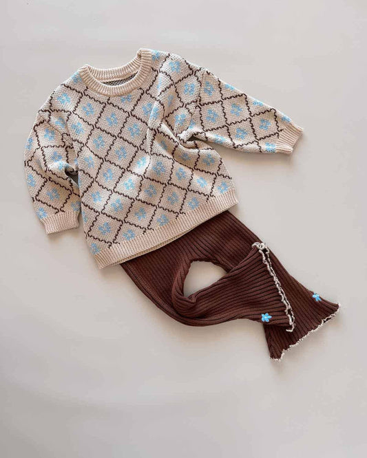 FRECKLES THE LABEL Cotton Knit Jumper | Bluebell