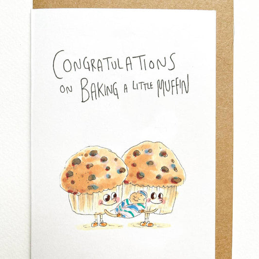 WELL DRAWN Congratulations on Baking a Little Muffin