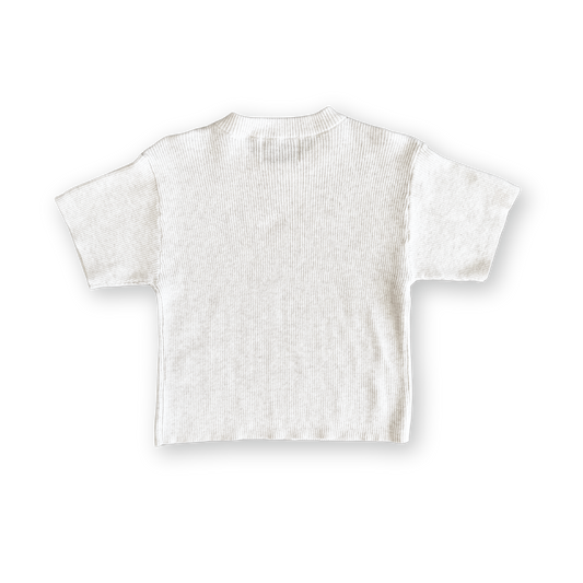 GROWN Ribbed Knitted Logo Tee | Coconut