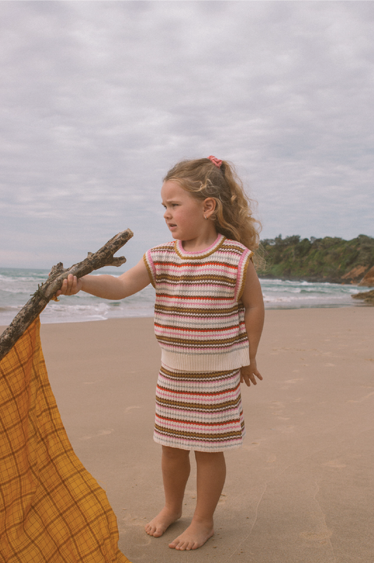 GROWN Sunshine Stripe Knit Skirt