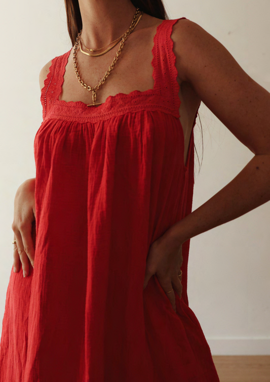 ALAKAI Juno Slip Dress | Red