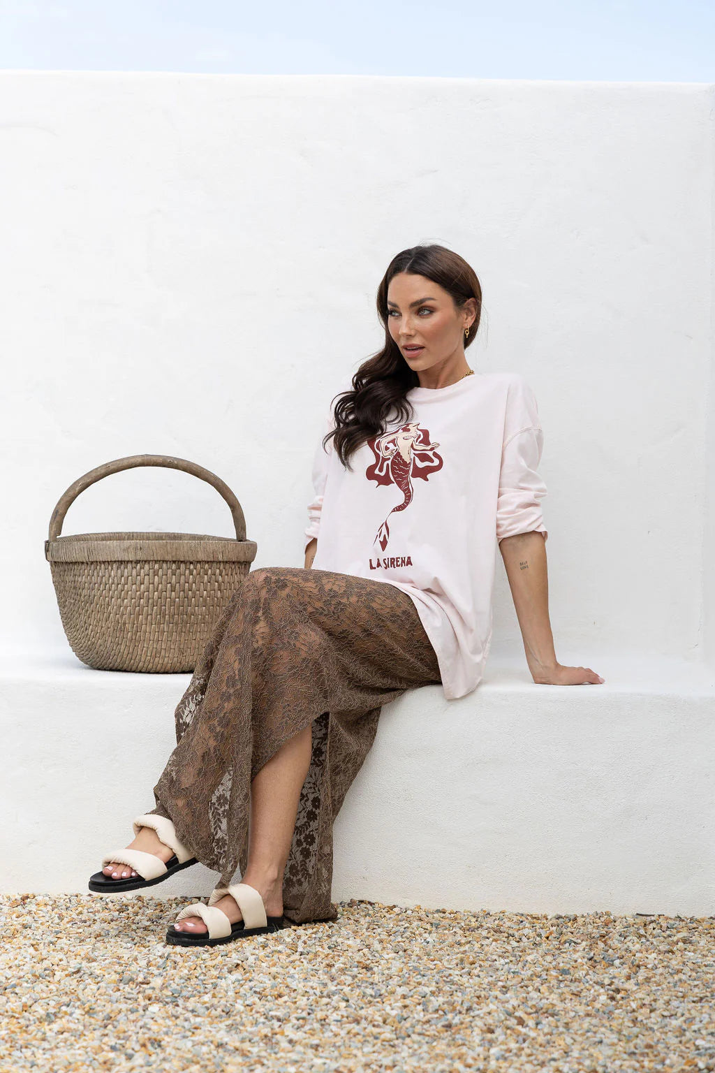 PEACH & PARLA La Sirena Long Sleeve Tee