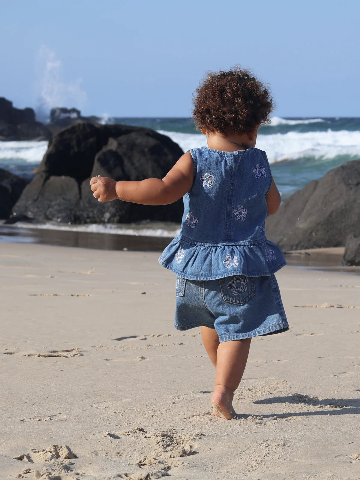 BELLE & SUN Denim Top | Flower