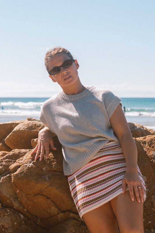 GROWN Adults Sunshine Stripe Knit Skirt