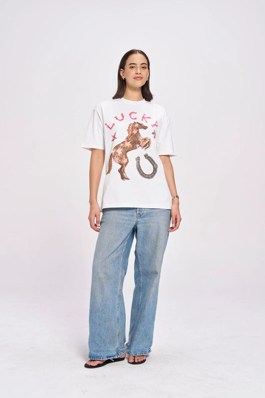 Lucky Cowgirl Oversized Tee