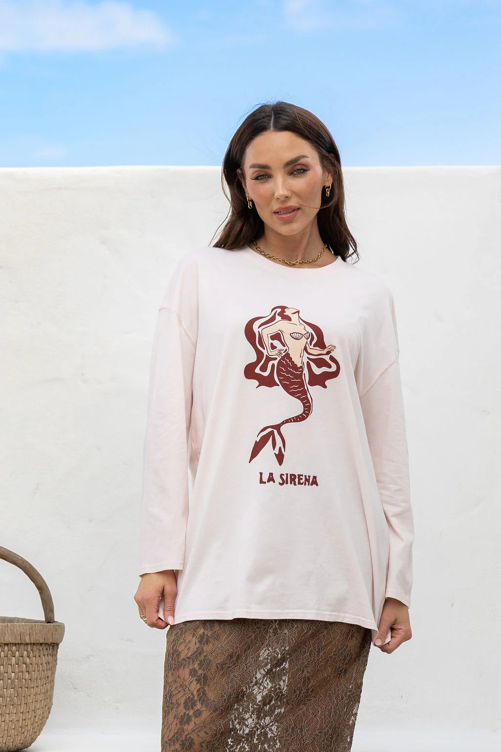 PEACH & PARLA La Sirena Long Sleeve Tee