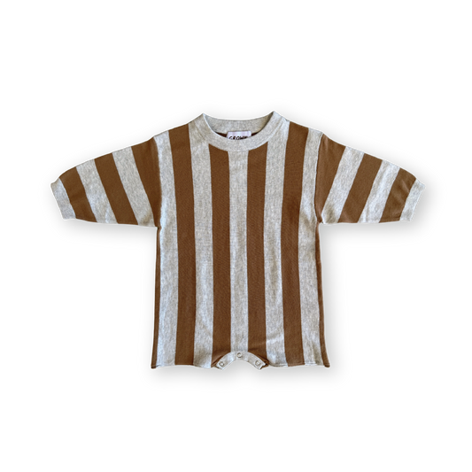 GROWN Vertical Stripe Knit Romper