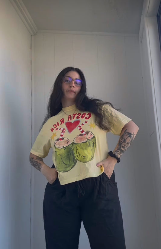 Costa Rica Butter Boxy Crop Oversized Tee