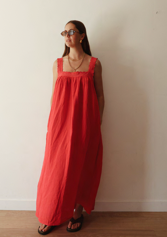 ALAKAI Juno Slip Dress | Red