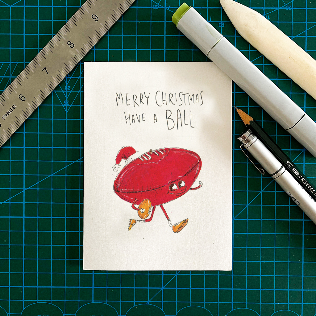 WELL DRAWN Merry Christmas, Have a Ball