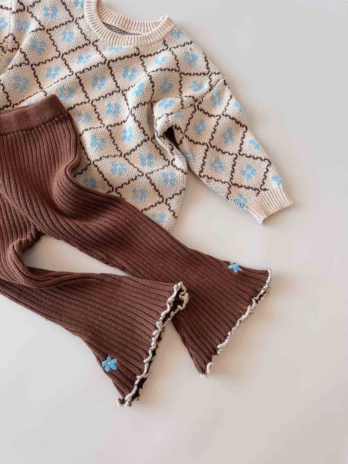 Cotton Knit Bell Pants | Bluebell