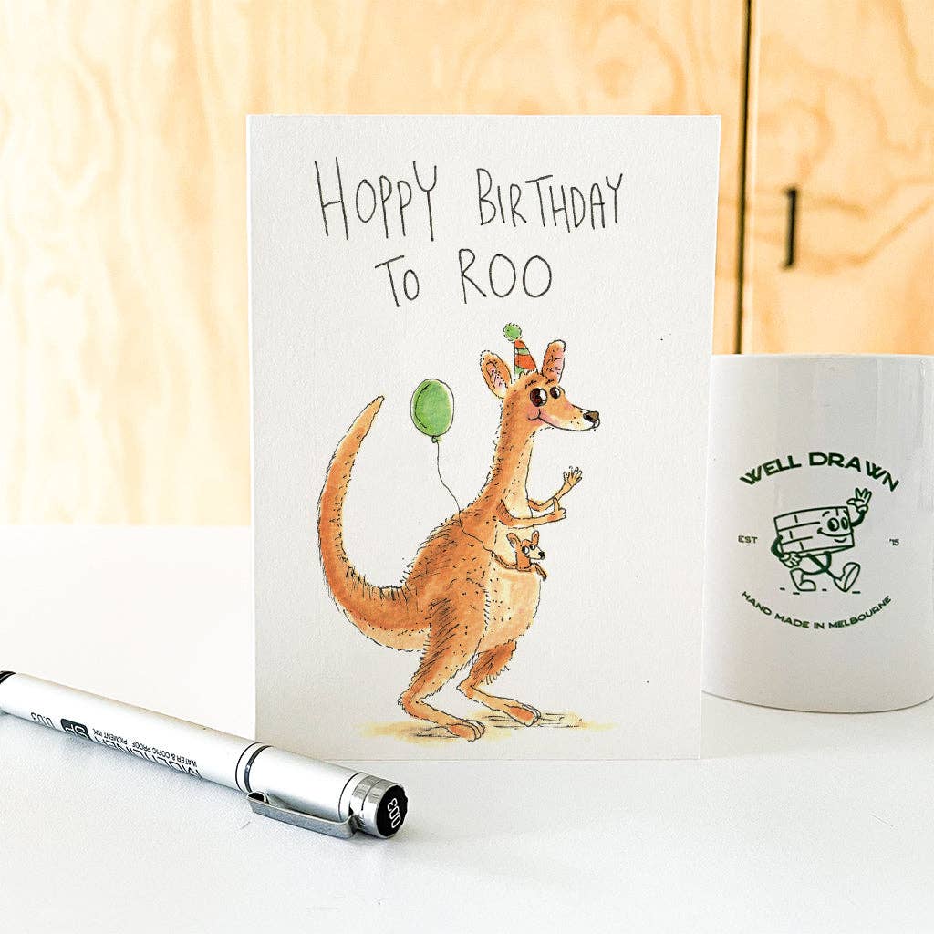 WELL DRAWN Hoppy Birthday To Roo