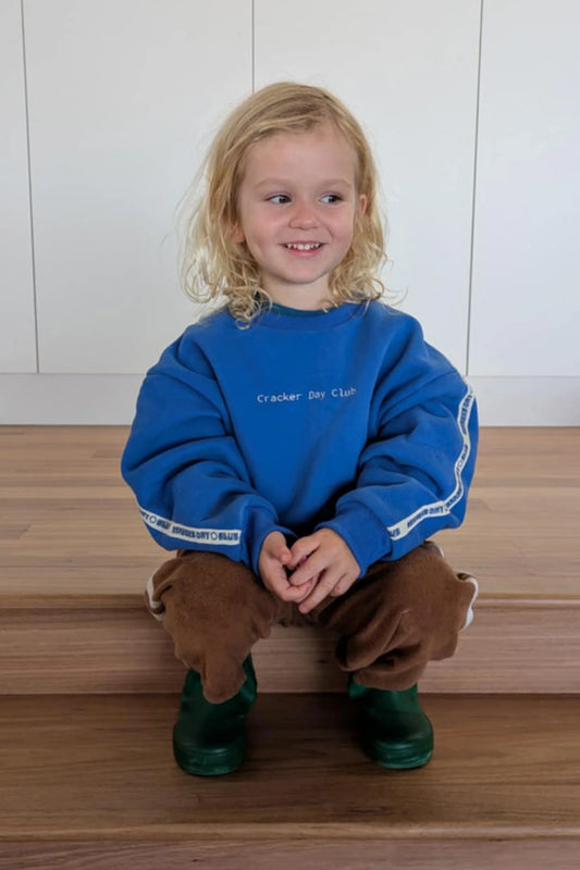 CRACKER DAY CLUB Kids Cloud Racer Sweater | Blue